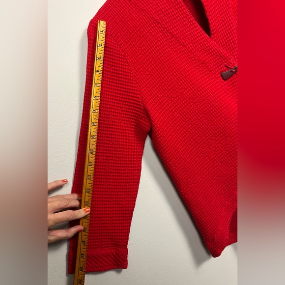 Focus Casual Life Red Waffle-Knit Swing Jacket – Size S | 100% Cotton - Picture 11 of 13
